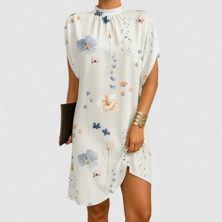 Larissa | Elegant Dress – White Flowers | The Bellemont Sisters Australia