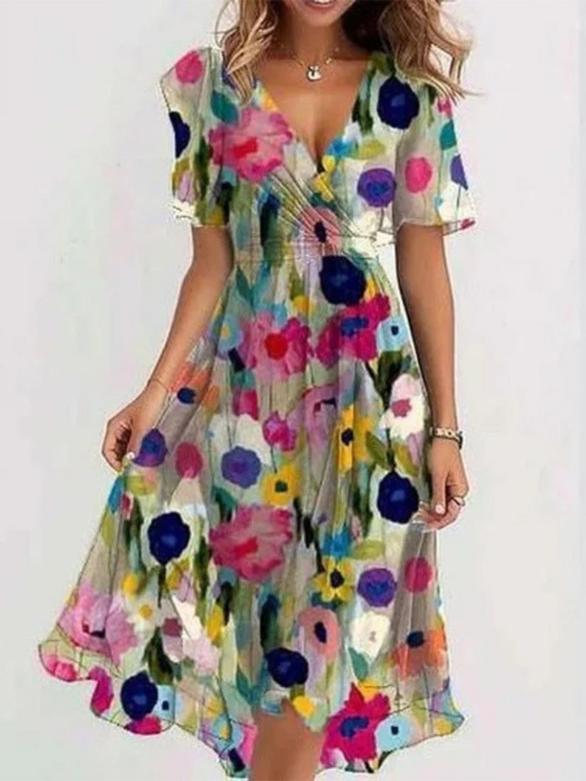 Matilda | Summer Dress With Belly Cover – Multi Color | The Bellemont Sisters Australia