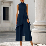 Viviana | Elegant Drop-Waist Jumpsuit – Navy Blue | The Bellemont Sisters Australia