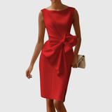 Ainsley | Stylish Sleeveless Midi Dress – Red | The Bellemont Sisters Australia