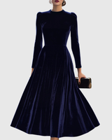 Sibella | Navy Long-Sleeve Midi Dress | The Bellemont Sisters Australia