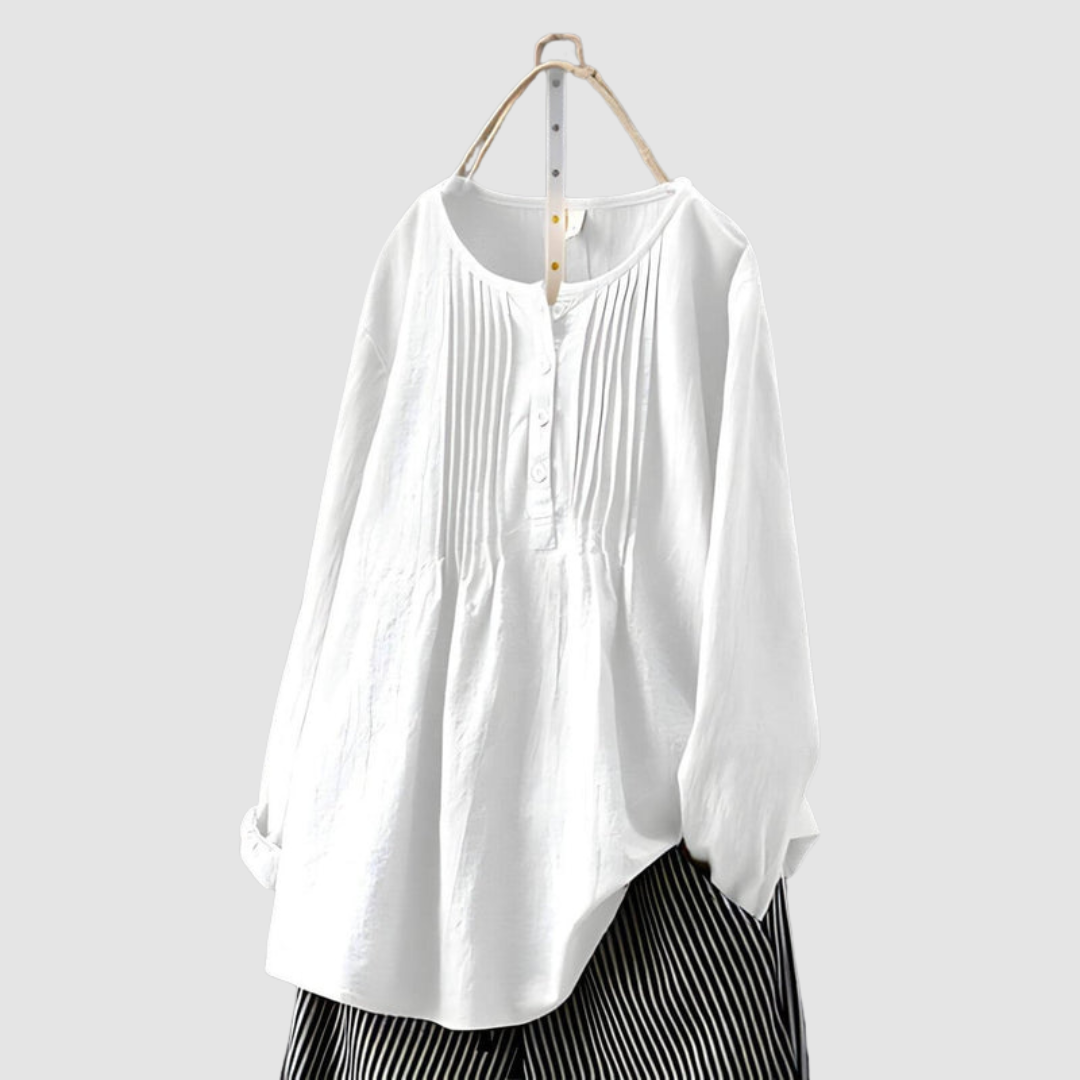 Brenna™ Elegant Casual Blouse – White | The Bellemont Sisters Australia