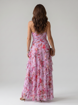 Nori™ Halter Neck Ruched Bodice Floral Maxi Dress | The Bellemont Sisters Australia