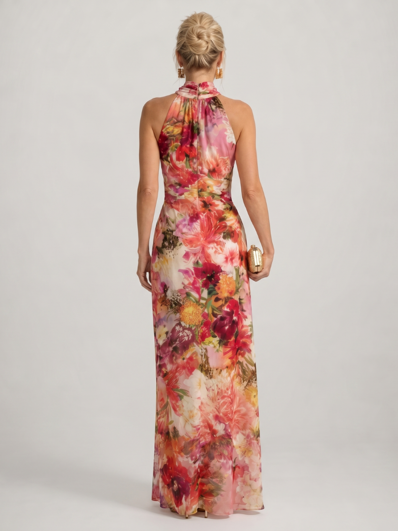 Elisabetta | Halter Neck Floral Print Maxi Dress | The Bellemont Sisters Australia