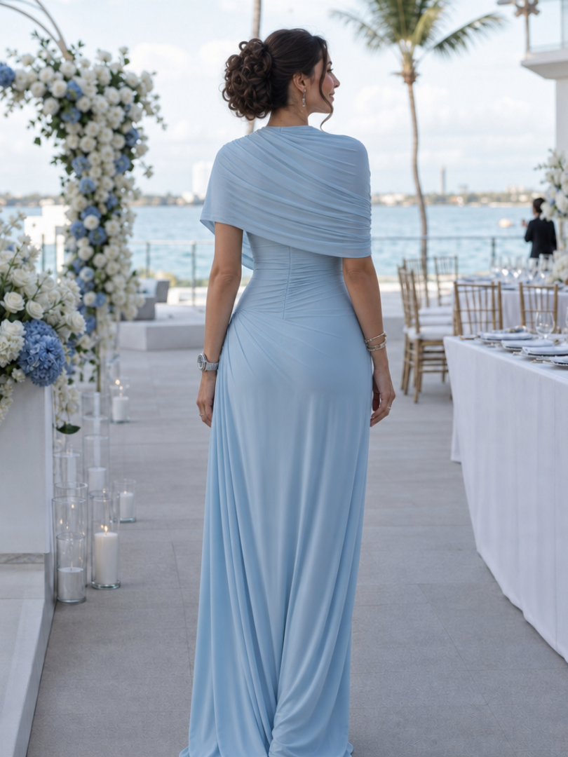 Thael | One Shoulder Draped Bodice Maxi Dress | The Bellemont Sisters Australia