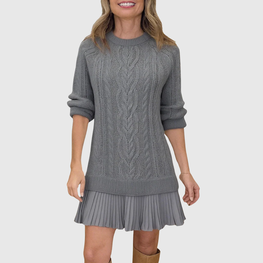 Eira | Classic Sweater Dress – Gray | The Bellemont Sisters Australia