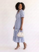 Dakota | Short Sleeve Striped Tiered Midi Dress | The Bellemont Sisters Australia