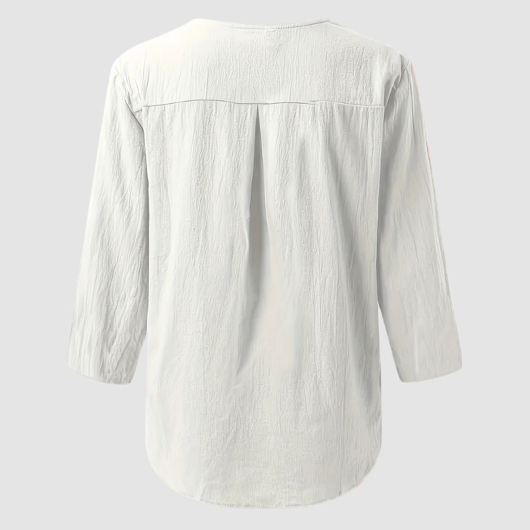Melisa™ Casual Cotton & Linen Blouse | The Bellemont Sisters Australia
