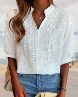 Xavier | Women’s Summer V Neck Puff Sleeve Blouse | The Bellemont Sisters Australia