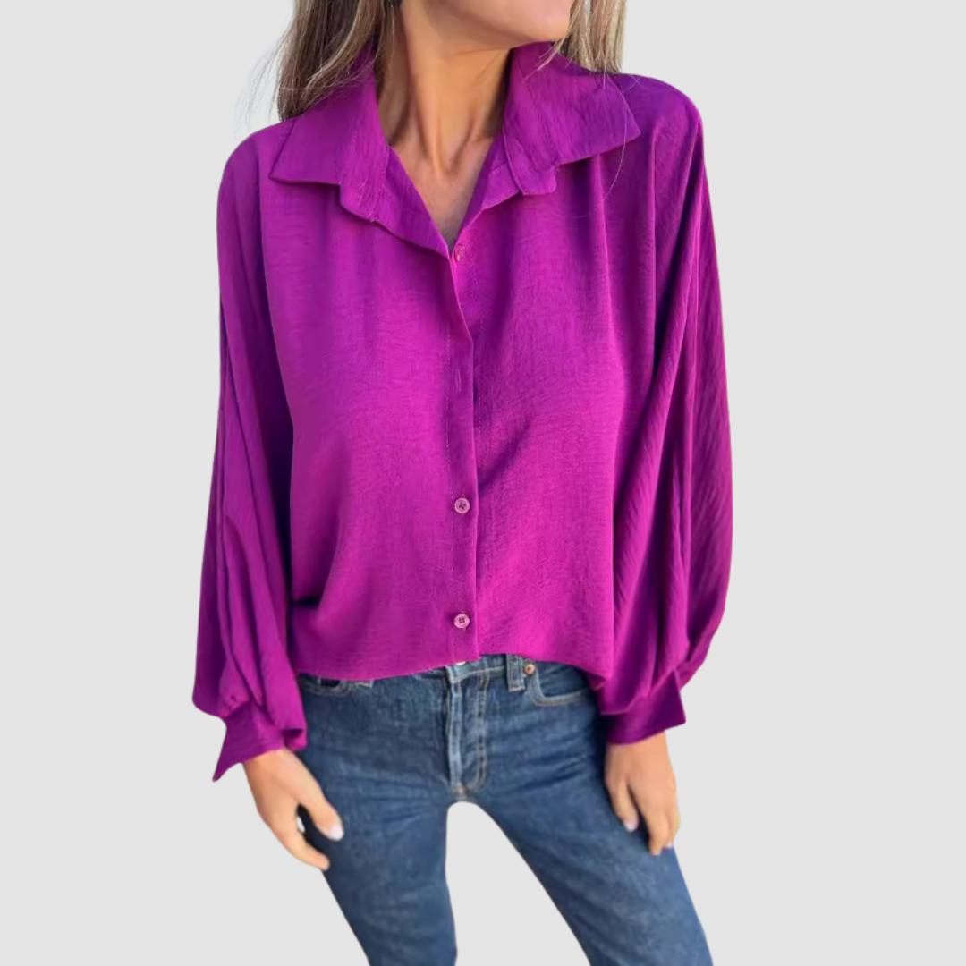 Liza™ Elegant Oversized Blouse – Purple | The Bellemont Sisters Australia