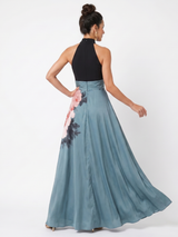 Olympas™ Halter Bodice Floral Skirt Maxi Dress | The Bellemont Sisters Australia