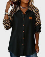 Jackie™ Leopard Print Button-Down Shirt – Black | The Bellemont Sisters Australia