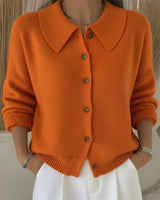 Vespera™ | Button Collar Cardigan – Orange | The Bellemont Sisters Australia
