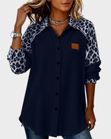 Jackie™ Leopard Print Button-Down Shirt – Blue | The Bellemont Sisters Australia