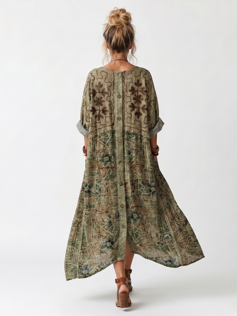 Aleta | Button Front Oversized Pocket Midi Dress | The Bellemont Sisters Australia