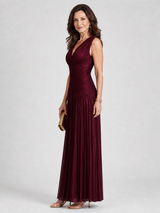Lemar | Sleeveless Pleated V Neck Midi Dress | The Bellemont Sisters Australia