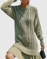 Eira | Classic Sweater Dress – Green | The Bellemont Sisters Australia