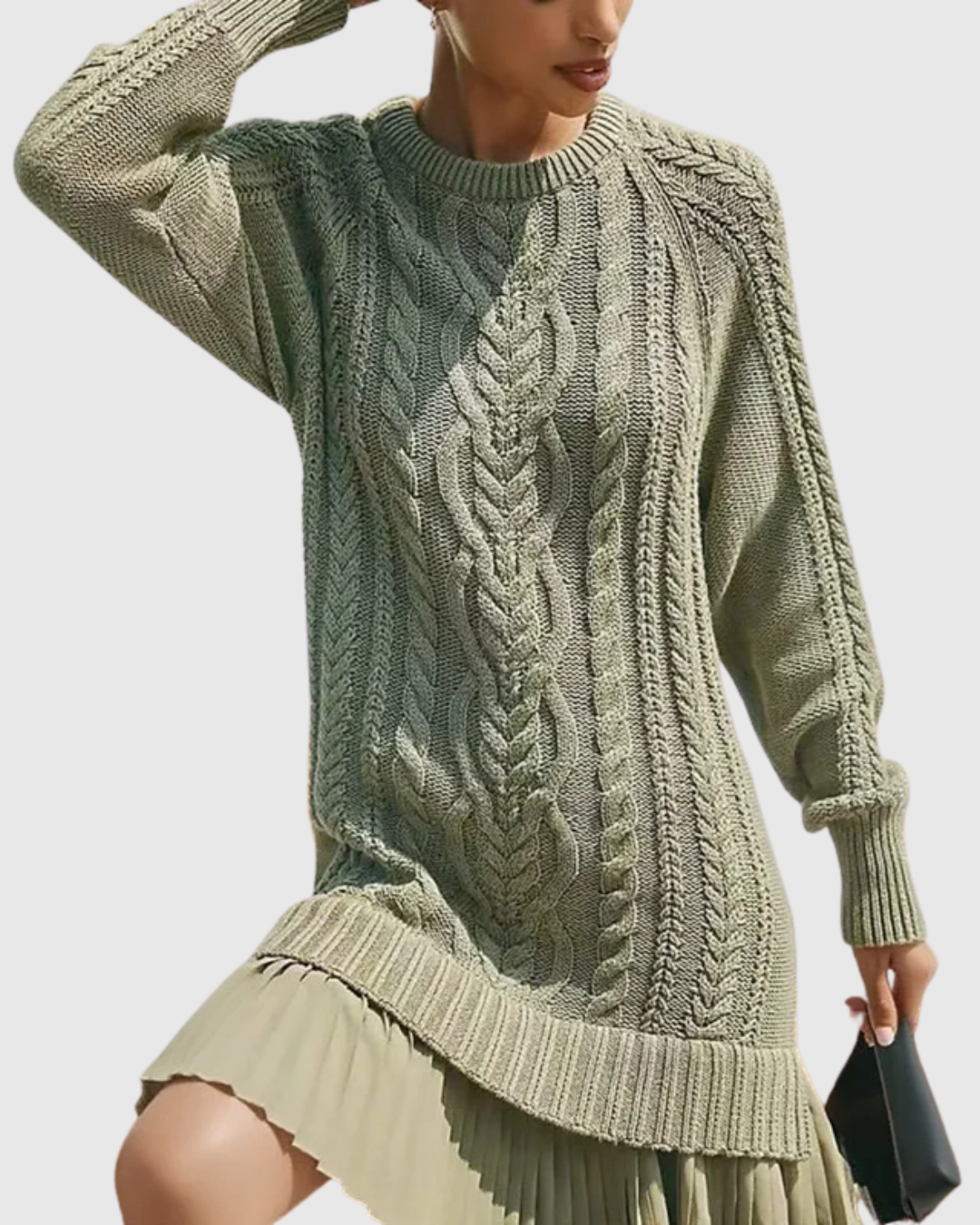 Eira | Classic Sweater Dress – Green | The Bellemont Sisters Australia