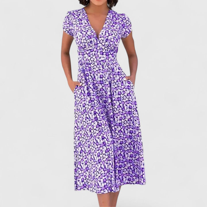 Roseanna | Comfortable Midi Dress – Purple | The Bellemont Sisters Australia