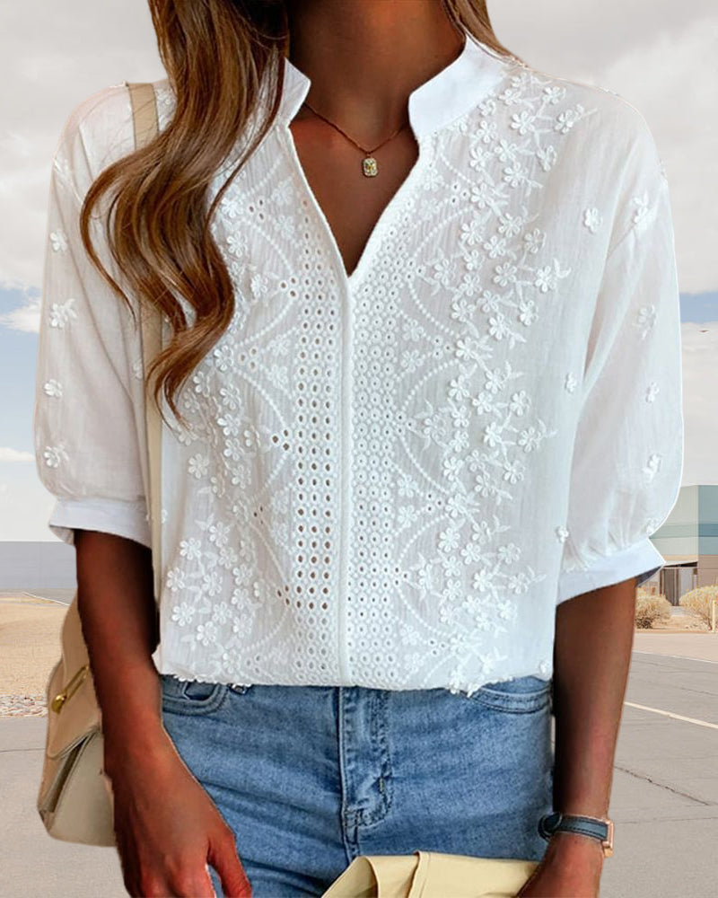 Samantha | Women V Neck Puff Sleeve Blouse | The Bellemont Sisters Australia
