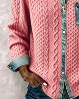 Long-Sleeve Shirt with Denim Patchwork | The Bellemont Sisters Australia