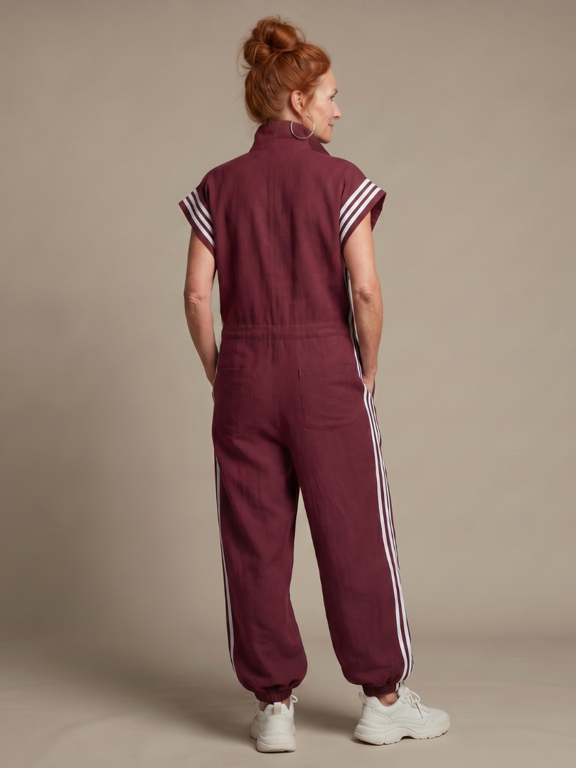 Lark | Zip Front Stripe Panel Jumpsuit | The Bellemont Sisters Australia
