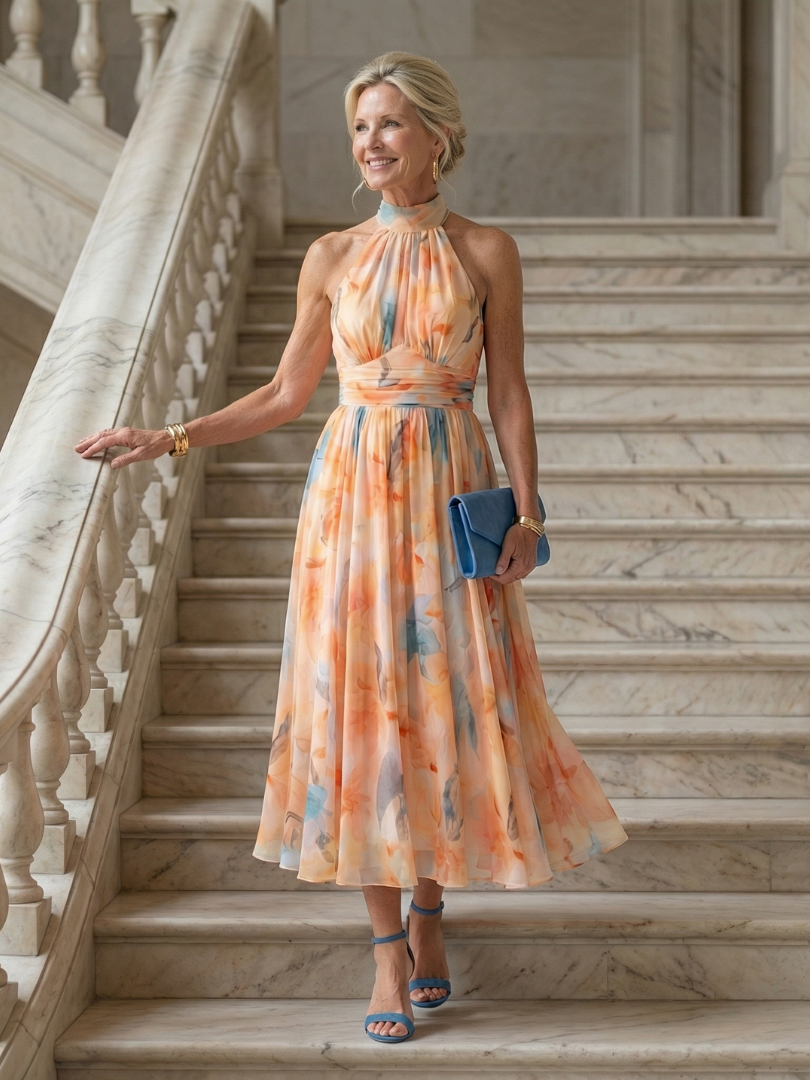 Elin™ Soft Halter Midi Dress | The Bellemont Sisters Australia