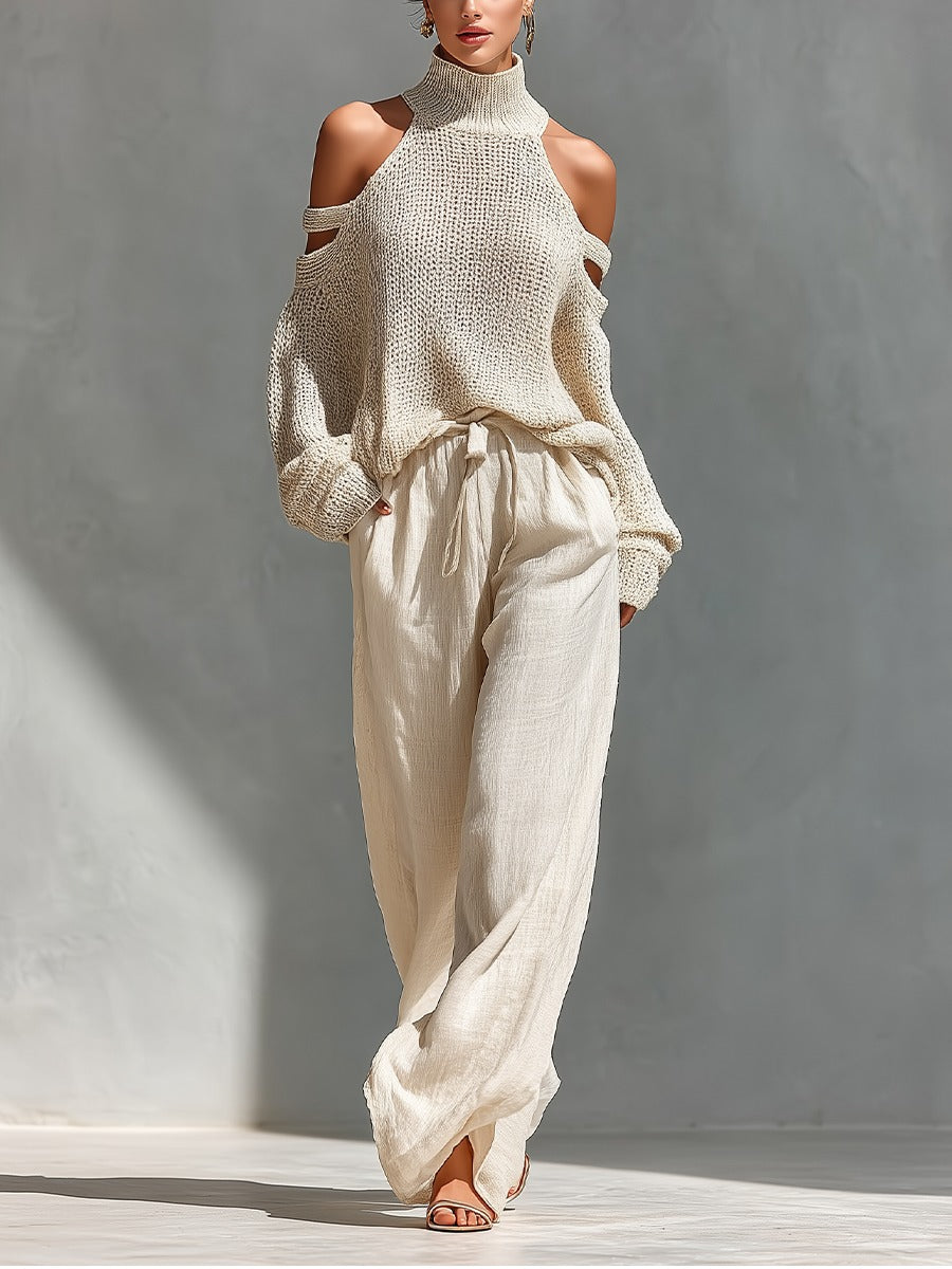 Alessia | Off-Shoulder Two-Piece – Beige | The Bellemont Sisters Australia