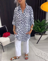 Isobel™ Elegant Leopard Printed Collar Blouse – Black | The Bellemont Sisters Australia