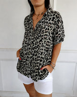 Susan | Fashion Blouses with Leopard Print – Green | The Bellemont Sisters Australia