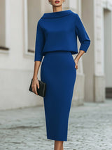 Brooks | Set with Boat Neckline – Blue | The Bellemont Sisters Australia