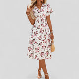 Gretalise | Comfortable Summer Midi Dress – Floral Pink | The Bellemont Sisters Australia