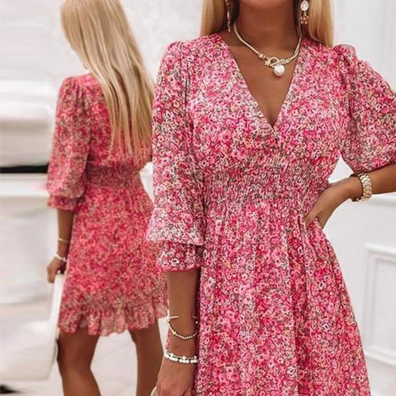 Keely | Elegant Floral Dress – Pink (Almost sold out) | The Bellemont Sisters Australia