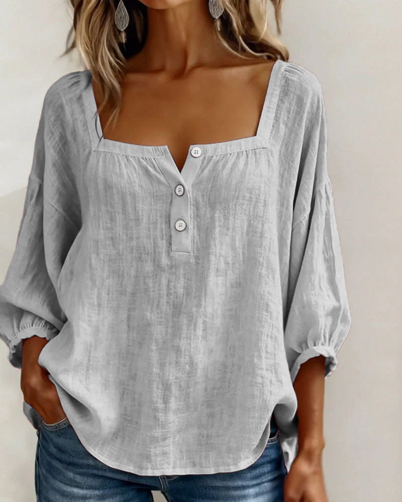 Diane | Square Neck Lantern Sleeve Shirt | The Bellemont Sisters Australia