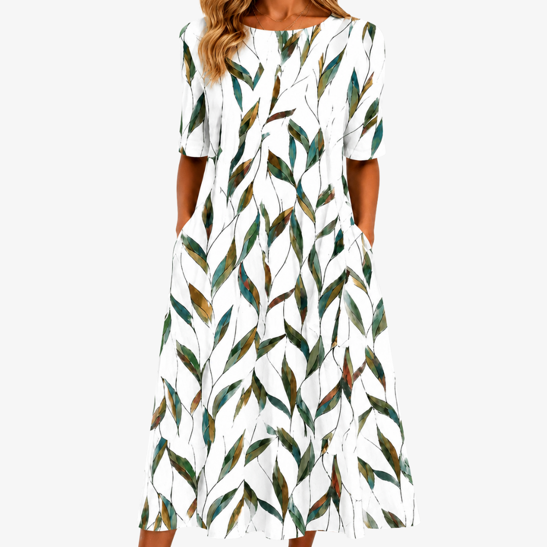 Willow Meadow Botanical Pocket Midi Dress | The Bellemont Sisters Australia