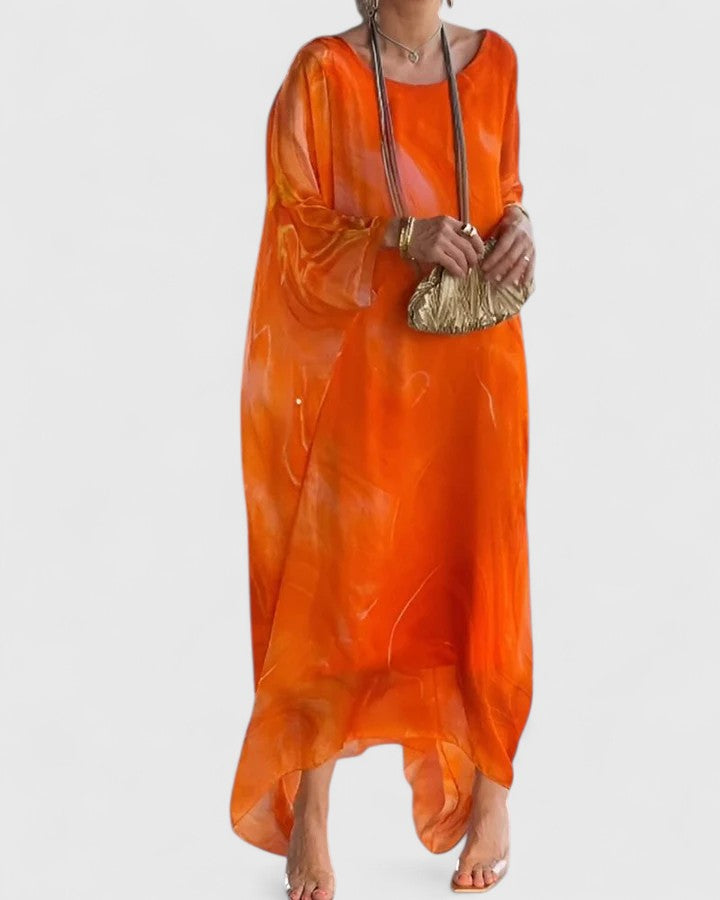 Alana | Elegant Dress – Orange | The Bellemont Sisters Australia