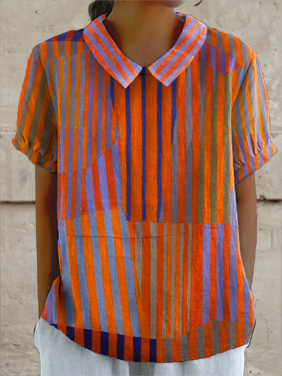 Nina | Geometric Striped Shirt – Multicolored | The Bellemont Sisters Australia