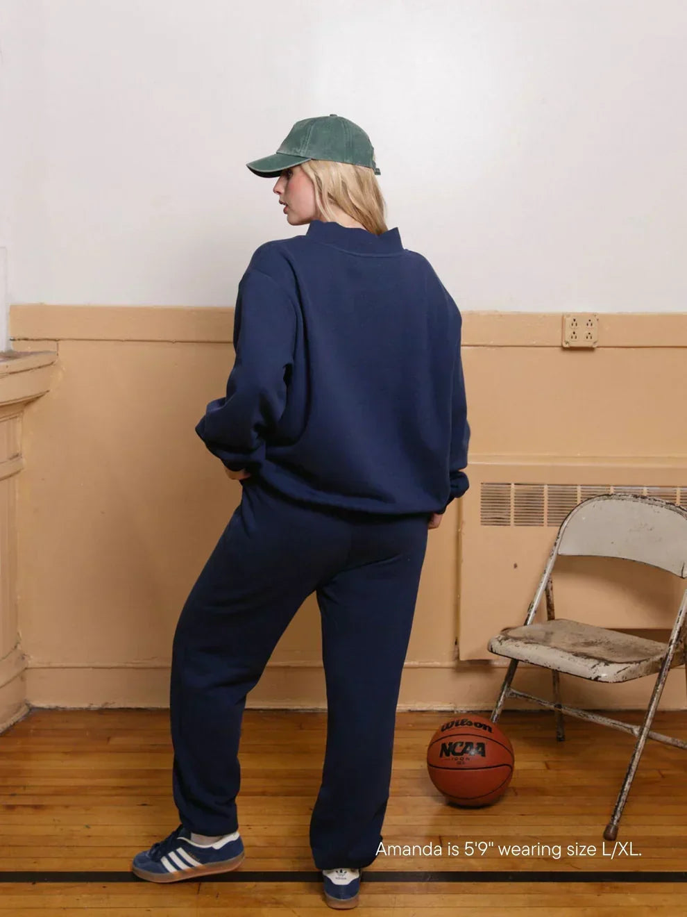 Varsity Mockneck Navy with White Letters | The Bellemont Sisters Australia