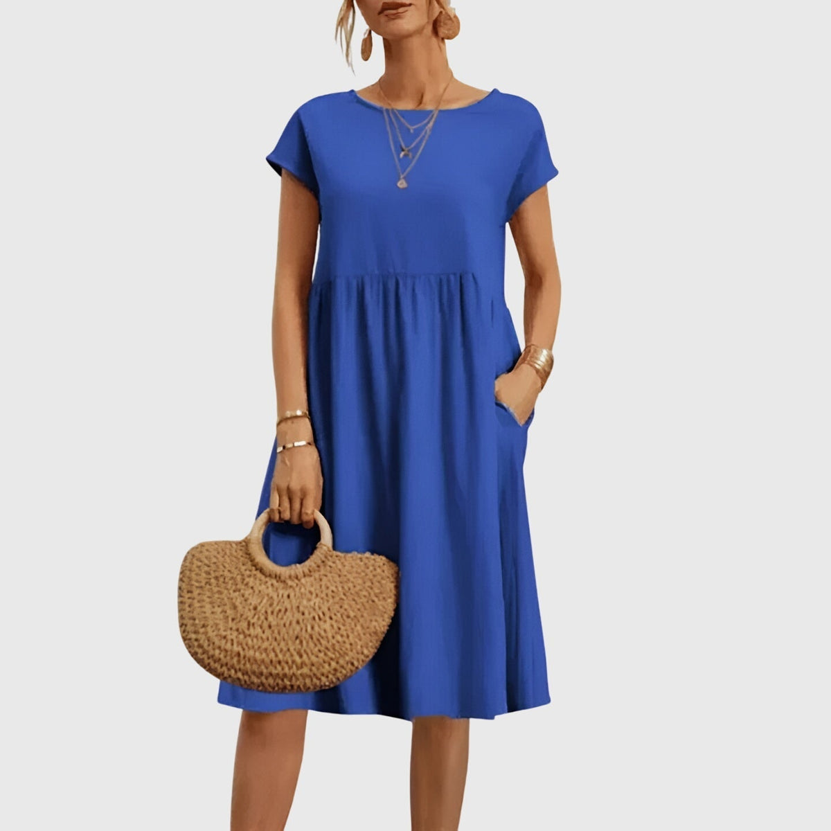 Mirabel | Elegant Spring Dress – Ocean Blue | The Bellemont Sisters Australia