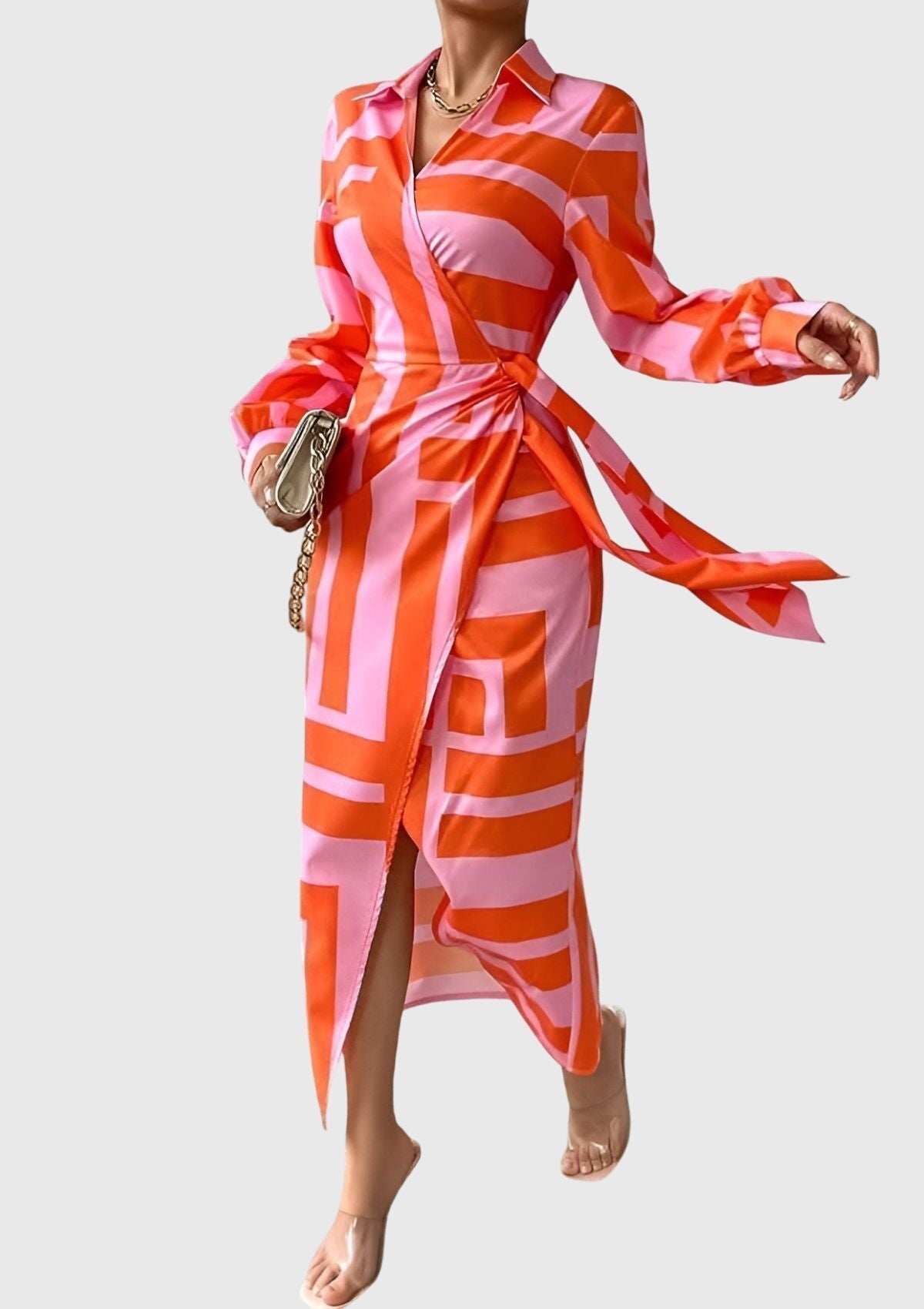 Everly | Elegant Wrap Dress With Print | The Bellemont Sisters Australia