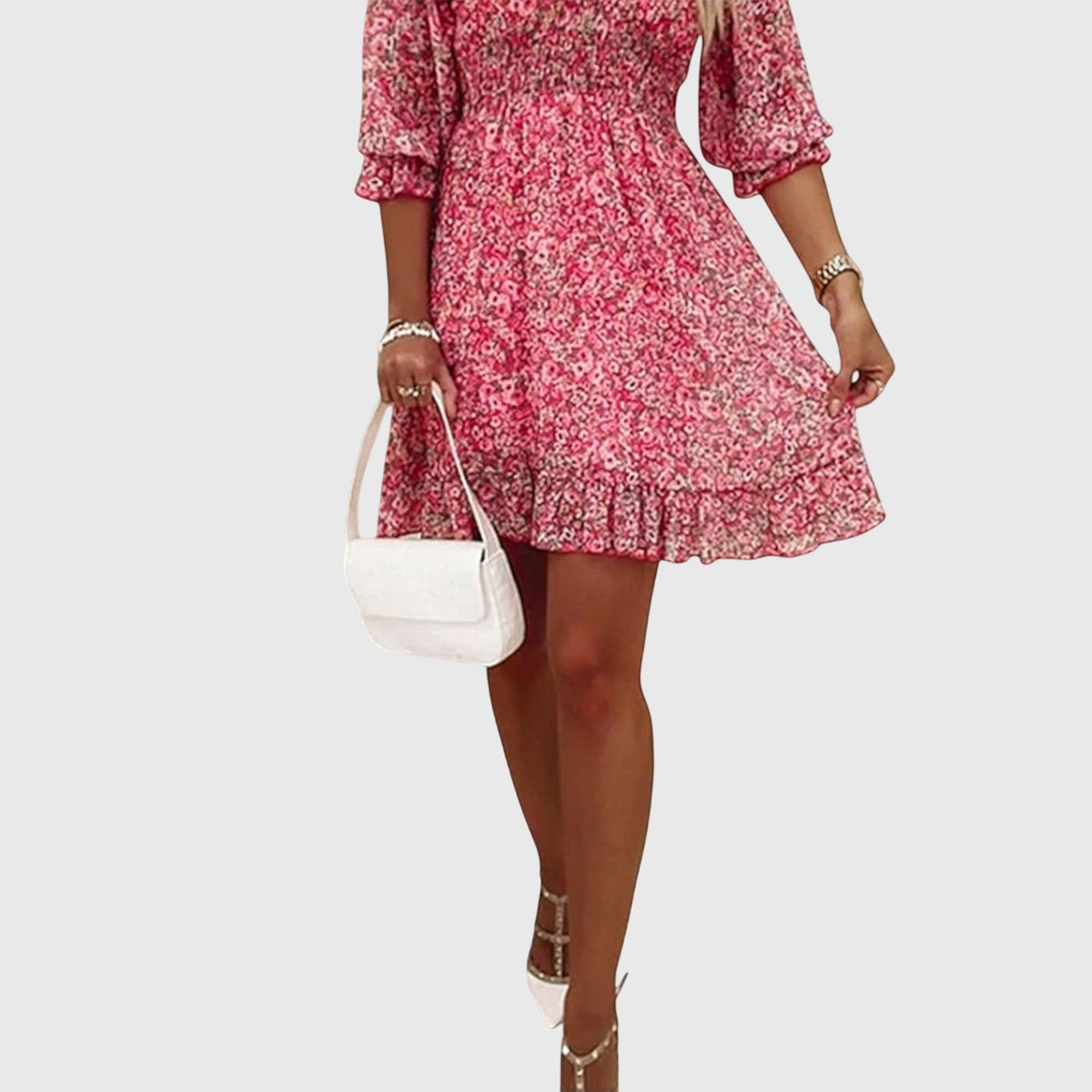 Elisa | Floral Puff Sleeve Dress | The Bellemont Sisters Australia
