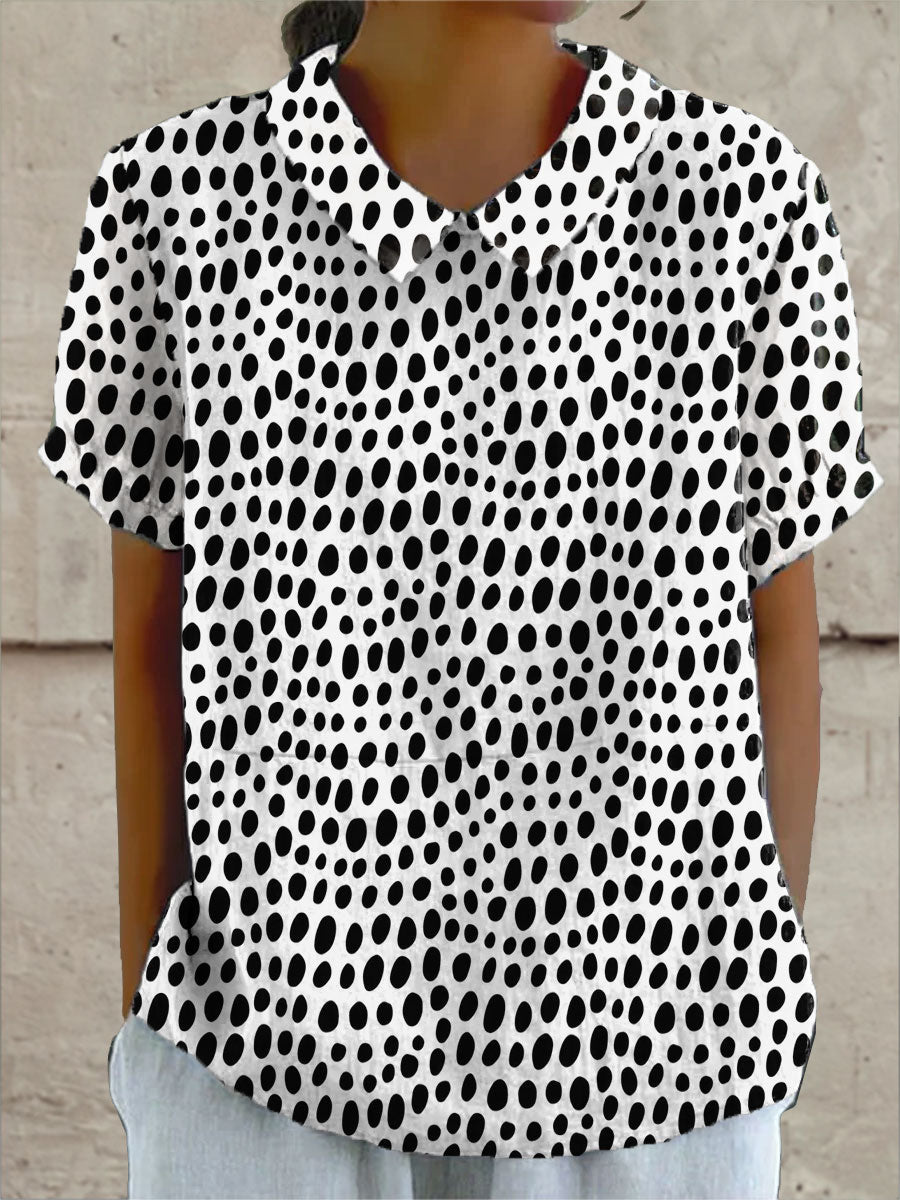 Lily | Polka Dot Print Shirt – Black | The Bellemont Sisters Australia