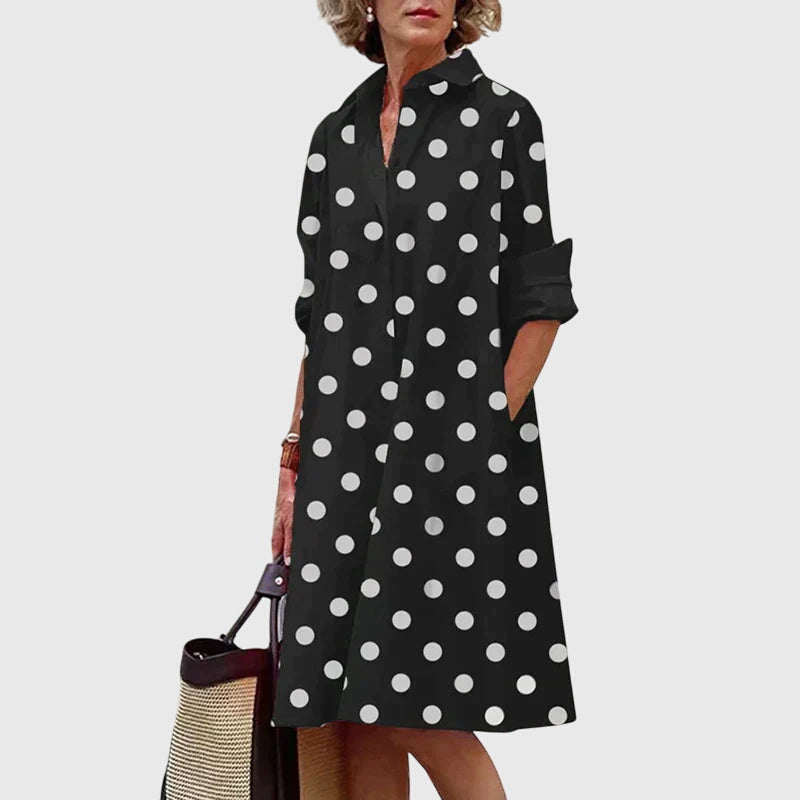 Paige - Elegant Dress With Pockets – Black/White | The Bellemont Sisters Australia