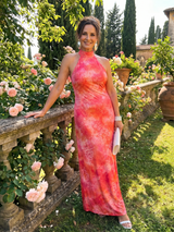 Coraline | Halter Neck Printed Pattern Maxi Dress | The Bellemont Sisters Australia