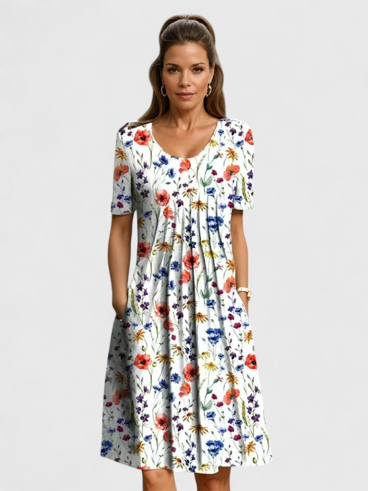 Valorynn | Elegant Dress – Red Flowers | The Bellemont Sisters Australia