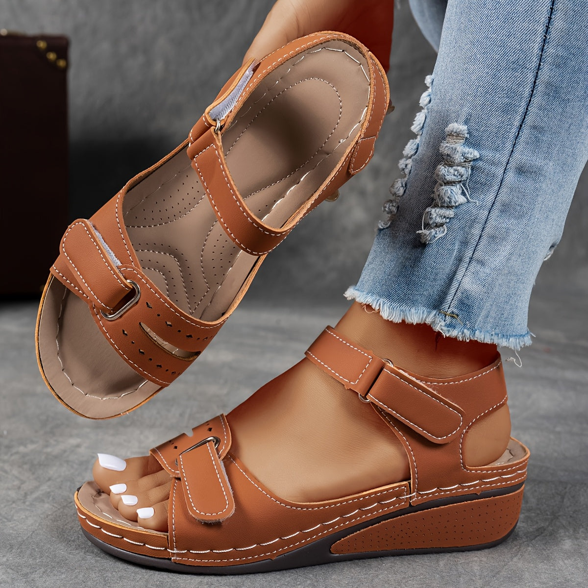 Janet | Orthopedic Comfort Flex Sandals – Brown | The Bellemont Sisters Australia
