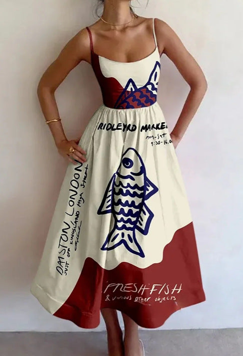 Merriton | Coastal Sketch Midi Dress | The Bellemont Sisters Australia