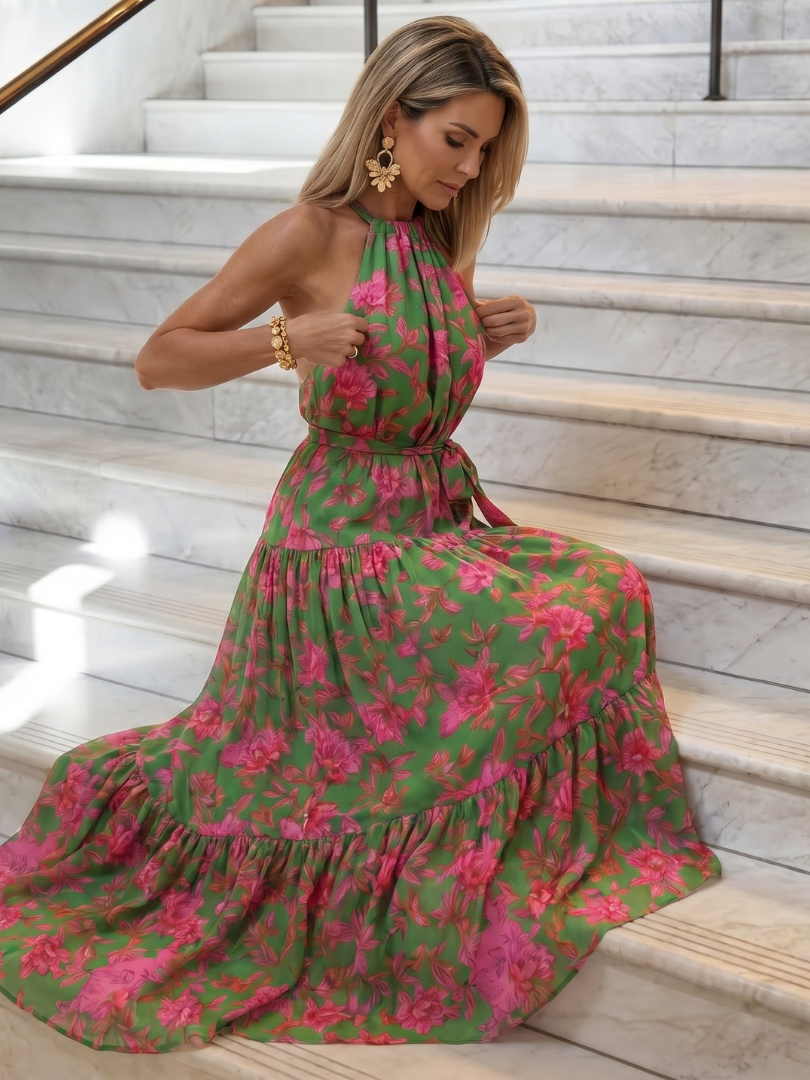 Rowen | Draped Halter Midi Dress | The Bellemont Sisters Australia