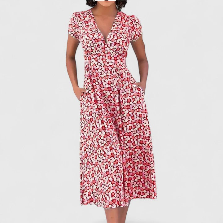 Roseanna | Comfortable Midi Dress – Red | The Bellemont Sisters Australia