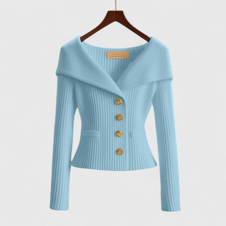 Avelora | Elegant Cardigan – Sky Blue | The Bellemont Sisters Australia